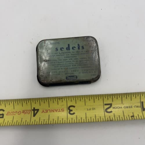 Vintage Sedets Aspirin Tin for Functional Menstrual Pain unused - Thumbnail 2
