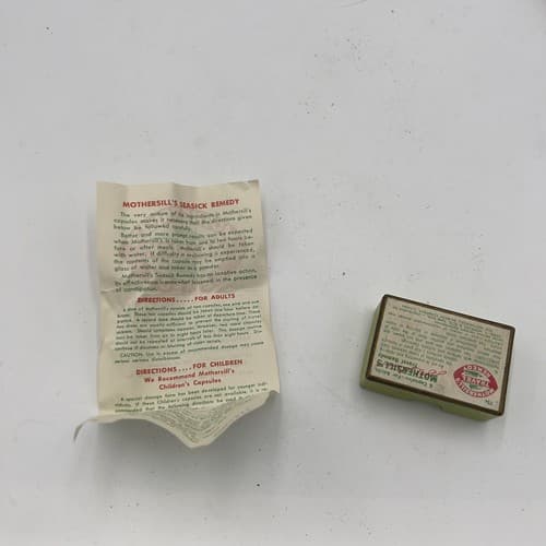 Vintage MOTHERSILL'S Seasick Remedy for adults Medicine box 1930's - Thumbnail 6