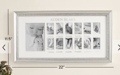 Pottery Barn Kids Silver Leaf First Year Photo Frame - 12 Month Milestones - Thumbnail 6