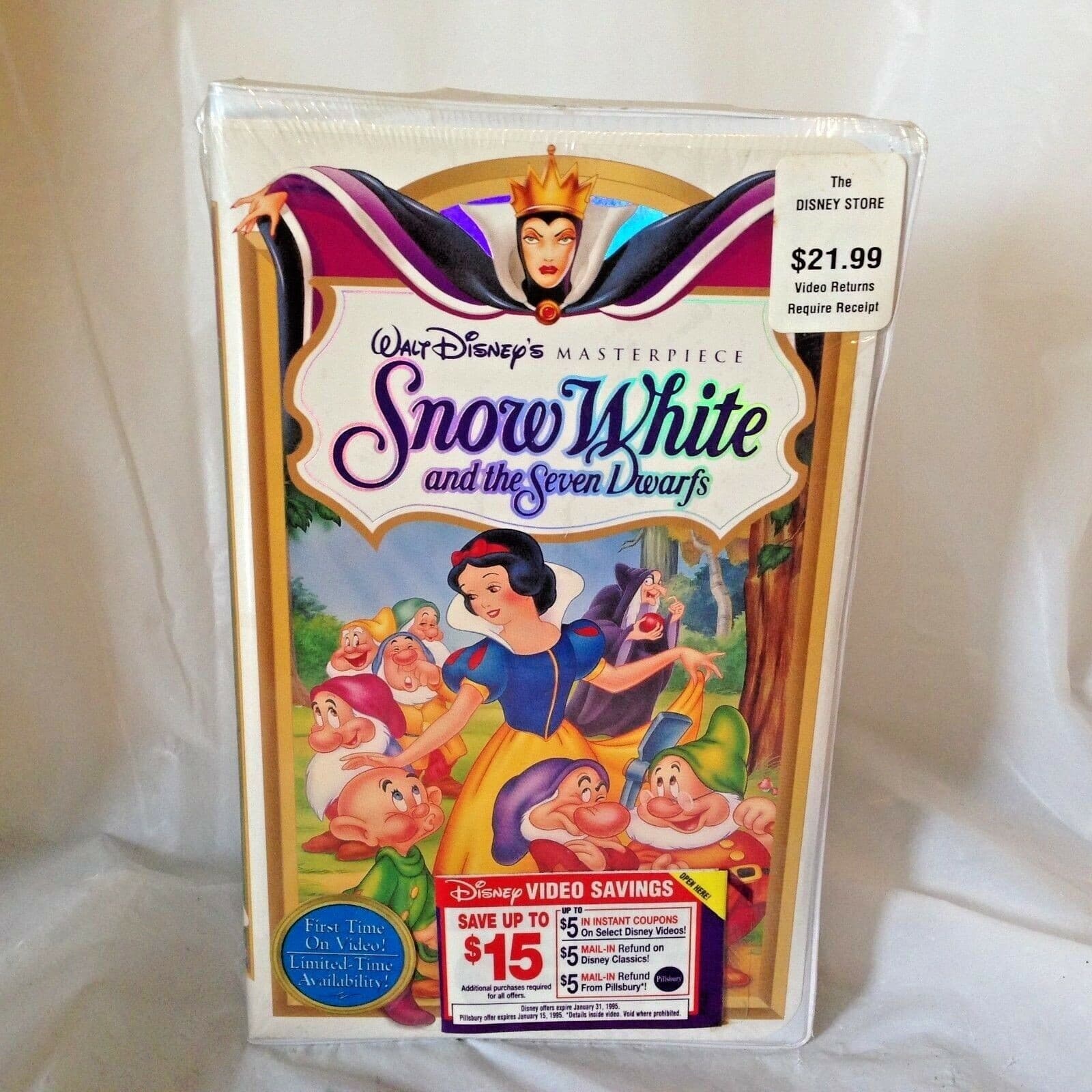Snow White and the Seven Dwarfs (VHS, 1994) Masterpiece Collection SEALED - Thumbnail 3