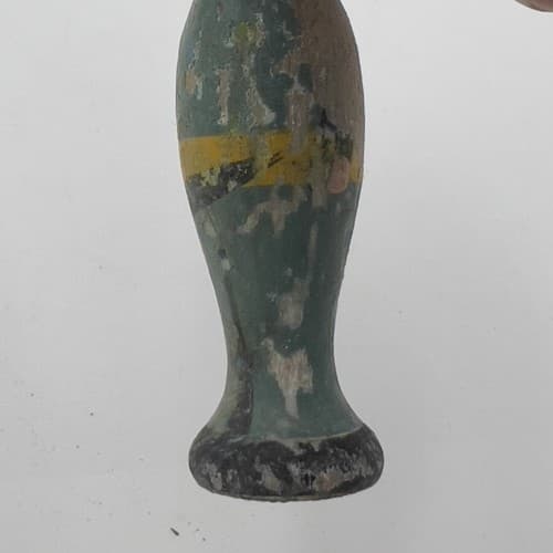 RARE ANTIQUE WOOD PEG DOLL Toy Soldier Policeman Figurine Primitive Folk Toy 4" - Thumbnail 4