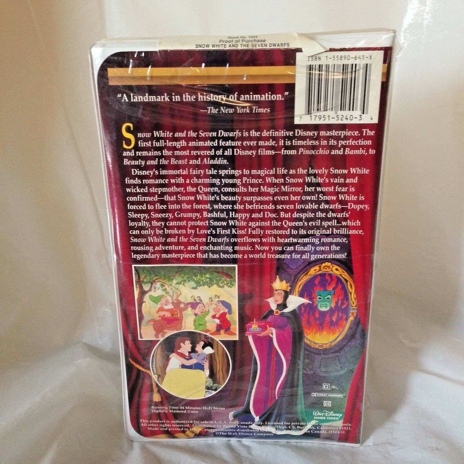 Snow White and the Seven Dwarfs (VHS, 1994) Masterpiece Collection SEALED - Thumbnail 4