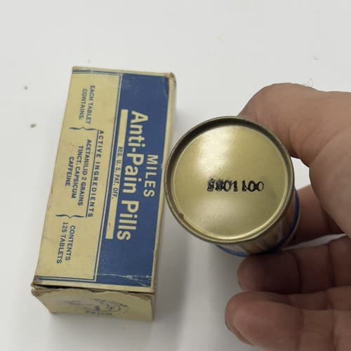VINTAGE TIN DR MILES ANTI PAIN PILLS OLD ANTIQUE EMPTY TIN NICE GRAPHICS - Thumbnail 5