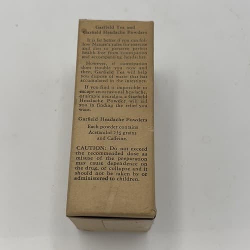 c1920s Garfield Tea Laxative & Diuretic Advertising Medical Tea Box,empty - Thumbnail 9