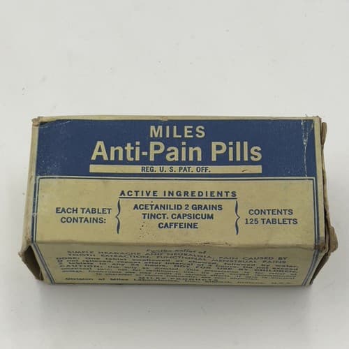 VINTAGE TIN DR MILES ANTI PAIN PILLS OLD ANTIQUE EMPTY TIN NICE GRAPHICS - Thumbnail 2