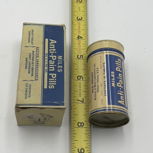 VINTAGE TIN DR MILES ANTI PAIN PILLS OLD ANTIQUE EMPTY TIN NICE GRAPHICS - Thumbnail 6