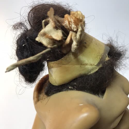 Rare 1960's Vintage 5.5” Swivel Head Troll Eegee Brown Mohair Hair Green Eyes - Thumbnail 3