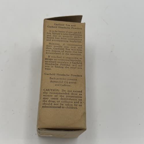 c1920s Garfield Tea Laxative & Diuretic Advertising Medical Tea Box,empty - Thumbnail 4