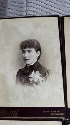Antique Cabinet Card Photos (4) Woman Pittsburgh Pennsylvania 6x4 - Thumbnail 5