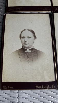 Antique Cabinet Card Photos (4) Woman Pittsburgh Pennsylvania 6x4 - Thumbnail 2