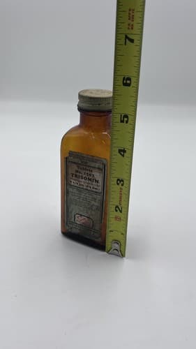 Rare Vintage Medicine Bottle Trisomin, Magnesium Trisilicate Lilly Collectible - Thumbnail 4