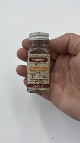 c1950s 100 tablets No.60 Banthine Bromide Searle Co. Bottle ,EMPTY - Thumbnail 4