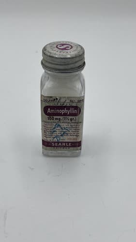 Vintage Searle AMINOPHYLLIN Clear Bottle EMPTY , no contents - Thumbnail 2