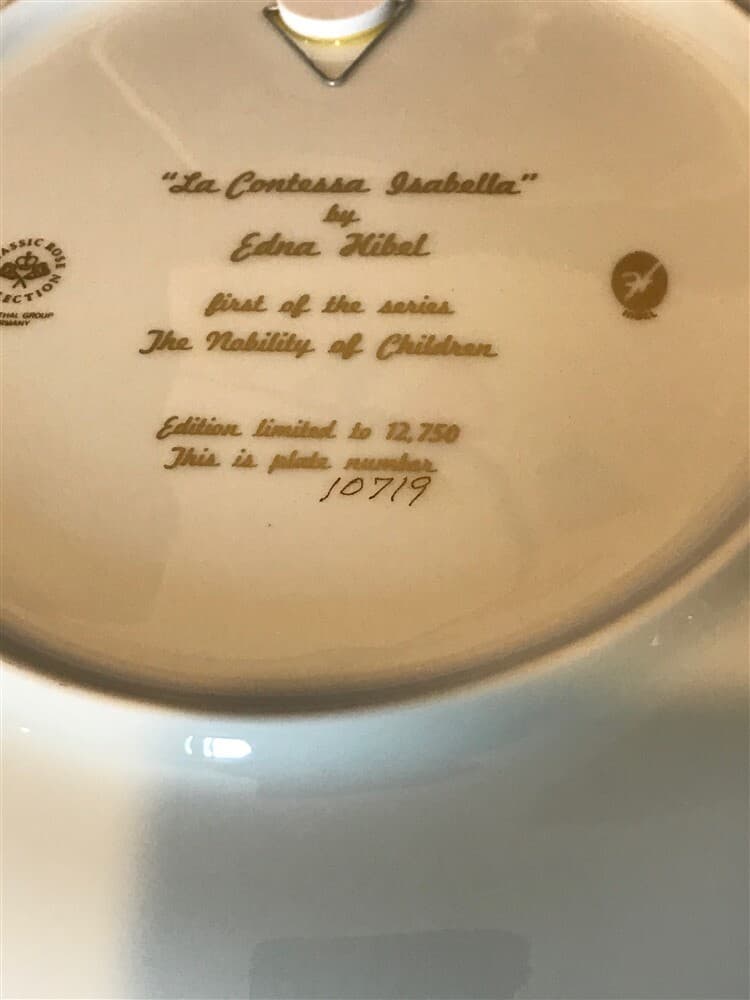 La Contessa Isabella, Plate ,The Nobility Of Children,Edna Hibel, No.10719/12750 - Thumbnail 3