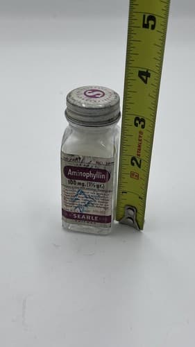 Vintage Searle AMINOPHYLLIN Clear Bottle EMPTY , no contents - Thumbnail 5