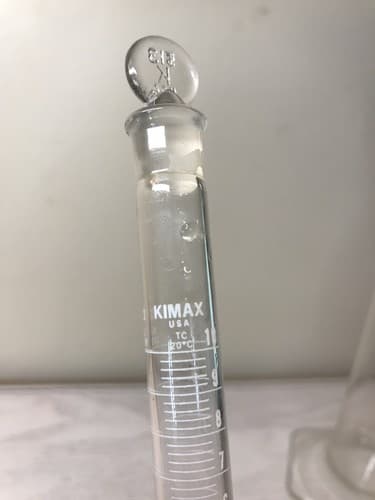 KIMAX 10mL TC Micro Glass Volumetric Cylinder w/ #13 Stopper Hex Base - Thumbnail 3