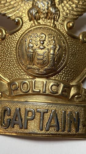 Vintage Obsolete New Jersey Hat Cap Police Badge Captain - Thumbnail 4