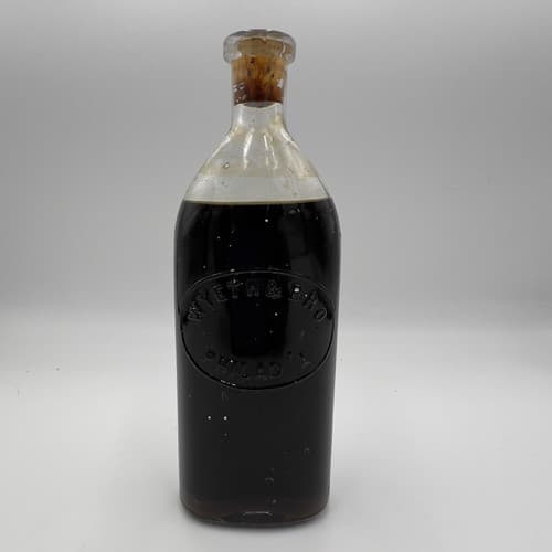 Rare Antique Wyeth & Bro. Hydras Bottle Medicine Bottle intact with cork, 1900's - Thumbnail 3