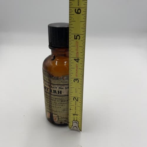 Fluid Extract Myrrh, Vintage Medication Bottle Eli Lilly with cap - Thumbnail 4