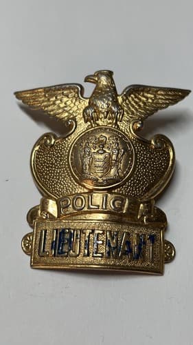Vintage Obsolete New Jersey Hat Cap Police Badge Lieutenant - Thumbnail 2