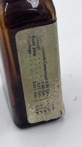 Vintage 1940's Eli Lilly Cathartic Compound Medicine Bottle for display EMPTY - Thumbnail 3
