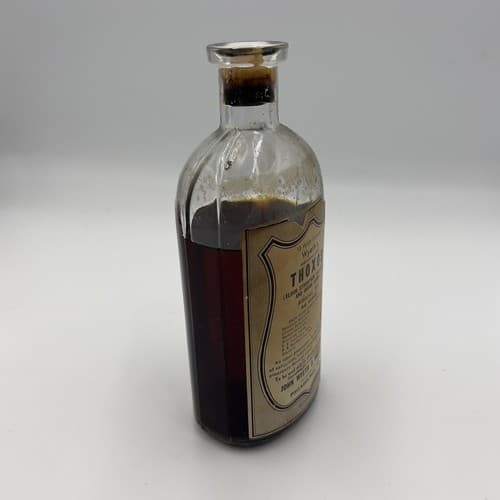 Rare Antique Wyeth Thoxos Elixir Bottle Medicine Bottle with cork, 1914 - Thumbnail 3