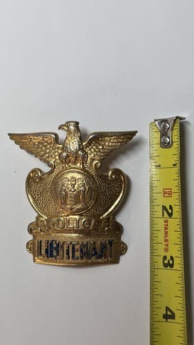 Vintage Obsolete New Jersey Hat Cap Police Badge Lieutenant - Thumbnail 6