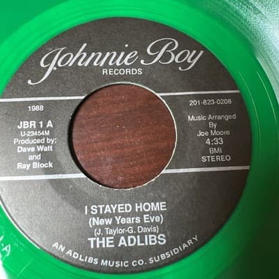 ADLIBS: i stayed home / santa's on his way JOHNNIE BOY 7" Single 45 RPM VG+ - Thumbnail 2