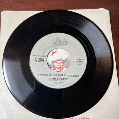 Elmo & Patsy – Grandma Got Run Over By A Reindeer - 1984 7" Single VG+ - Thumbnail 4
