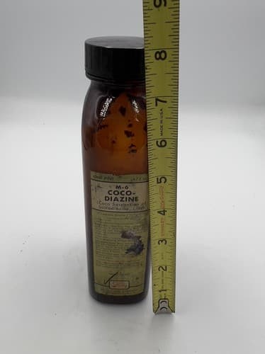 Vintage Bottle Amber Pharmacy COCO-DIAZINE Sulfadiazine Eli Lilly one pint - Thumbnail 4