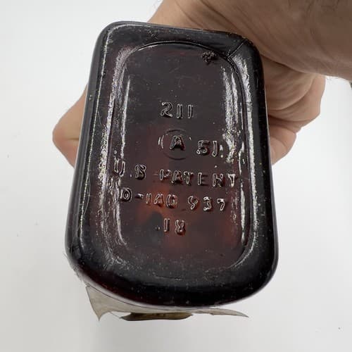 Rare Vintage Linctus Codeine Bottle Sharpe Dohme 16oz Amber SPASAVER 1930's - Thumbnail 3