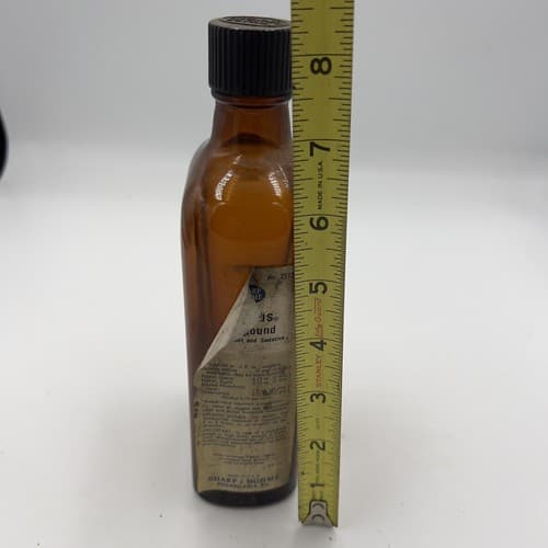 Rare Vintage Linctus Codeine Bottle Sharpe Dohme 16oz Amber SPASAVER 1930's - Thumbnail 11