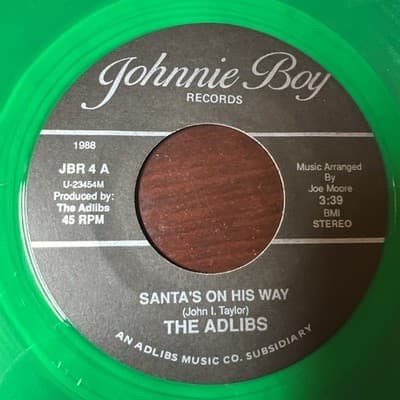 ADLIBS: i stayed home / santa's on his way JOHNNIE BOY 7" Single 45 RPM VG+ - Thumbnail 4