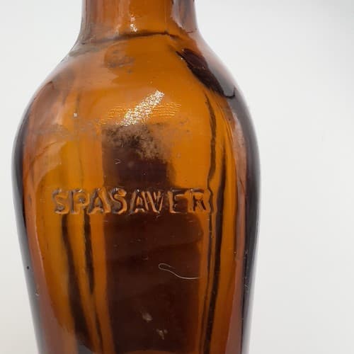 Rare Vintage Linctus Codeine Bottle Sharpe Dohme 16oz Amber SPASAVER 1930's - Thumbnail 7