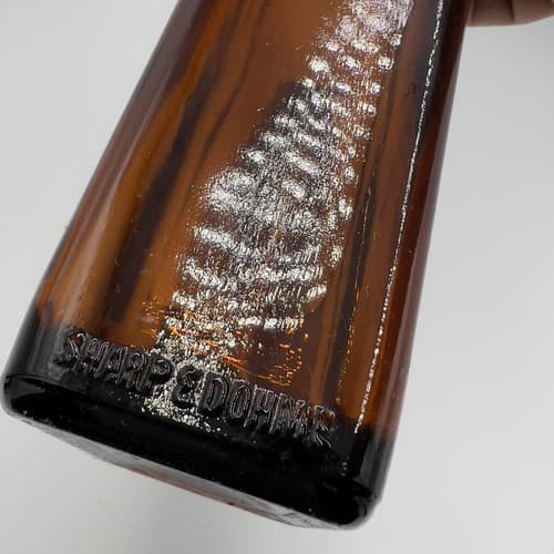 Rare Vintage Linctus Codeine Bottle Sharpe Dohme 16oz Amber SPASAVER 1930's - Thumbnail 4