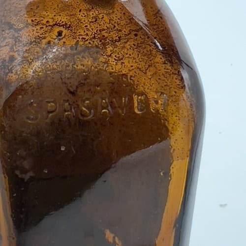 Rare Vintage Hyotole Syrup Bottle Sharp & Dohme 1 pint Amber SPASAVER 1940's - Thumbnail 5