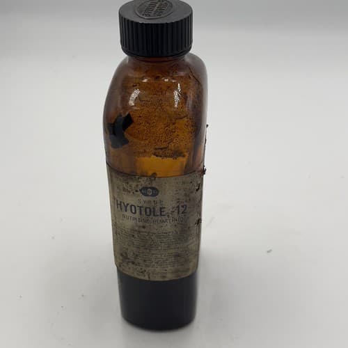 Rare Vintage Hyotole Syrup Bottle Sharp & Dohme 1 pint Amber SPASAVER 1940's - Thumbnail 8