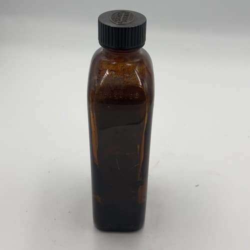 Rare Vintage Hyotole Syrup Bottle Sharp & Dohme 1 pint Amber SPASAVER 1940's - Thumbnail 7