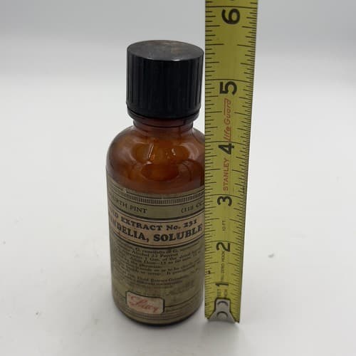 Vintage Grindelia Fluid Extract Medication AmberBottle Eli Lilly 5.5" , Empty - Thumbnail 3