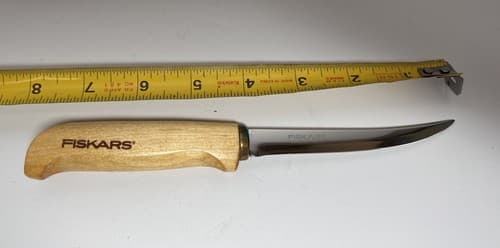 NICE FISKARS FINLAND 4" BLADE FISH FILET KNIFE WITH SHEATH 8" LONG - Thumbnail 2