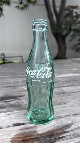 Vintage Coca Cola 6 1/2 oz Soda Bottle Hobble Skirt Green Glass Pierre SD - Thumbnail 4