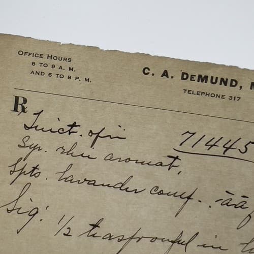 C. A. Demund Ridgewood, NJ Handwritten Opii (Opium) Prescription 1910, 71445 - Thumbnail 2
