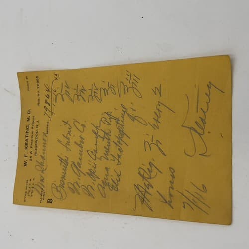 W.F. KEATING Ridgewood, NJ Handwritten Opii (Opium) Prescription 1916, 79964 - Thumbnail 2