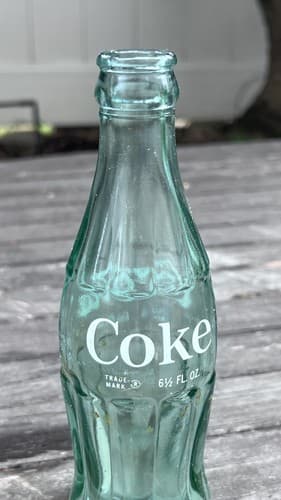 Vintage Coca Cola 6 1/2 oz Soda Bottle Hobble Skirt Green Glass Memphis TN - Thumbnail 2