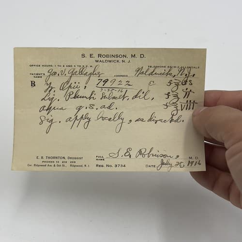 C. A. Demund Ridgewood, NJ Handwritten Opii (Opium) Prescription 1910, 71445 - Thumbnail 4
