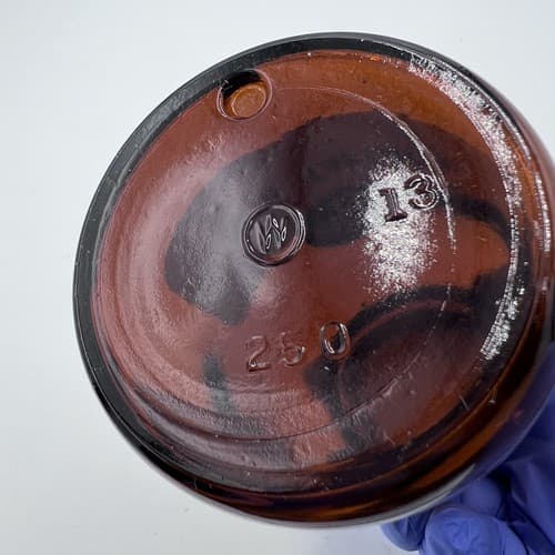 4.75'' Vintage Merck Acid Tartaric EMPTY Amber Apothecary Pharmacy Bottle - Thumbnail 4