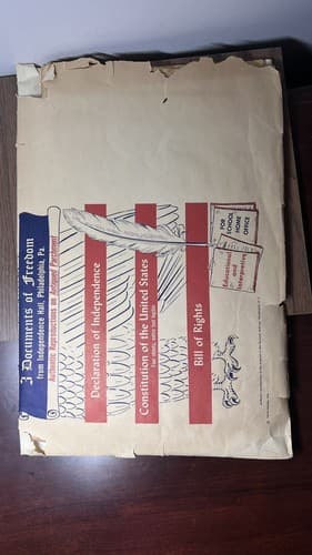Vintage 1956 Documents Of Freedom on Parchment Paper Declaration Independence - Thumbnail 5