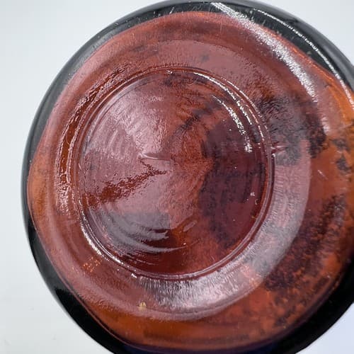 Vintage Amber Dispensary Bottle Iron Sulfate w/glass Stopper 5" Empty - Thumbnail 3