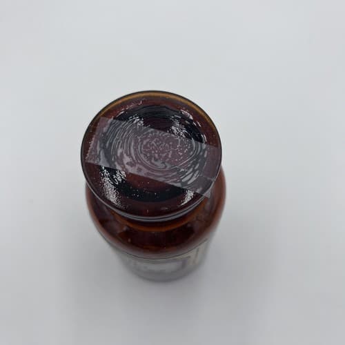 Vintage Amber Dispensary Bottle Iron Sulfate w/glass Stopper 5" Empty - Thumbnail 2