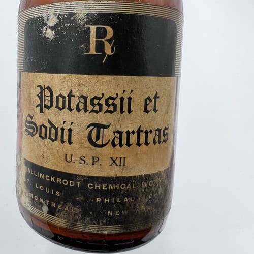 Vintage Mallinckrodt Rochelle Salt EMPTY Apothecary Pharmacy Bottle - Thumbnail 2